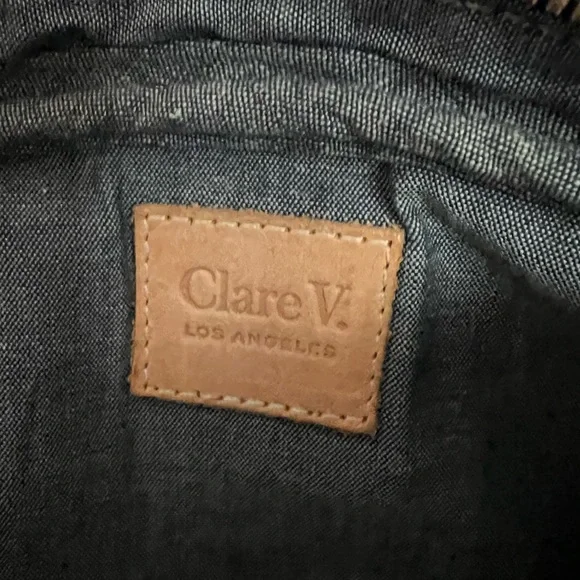 Clare V  bag (only pouch) no strap, leather and printed cowhide - Picture 8 of 10